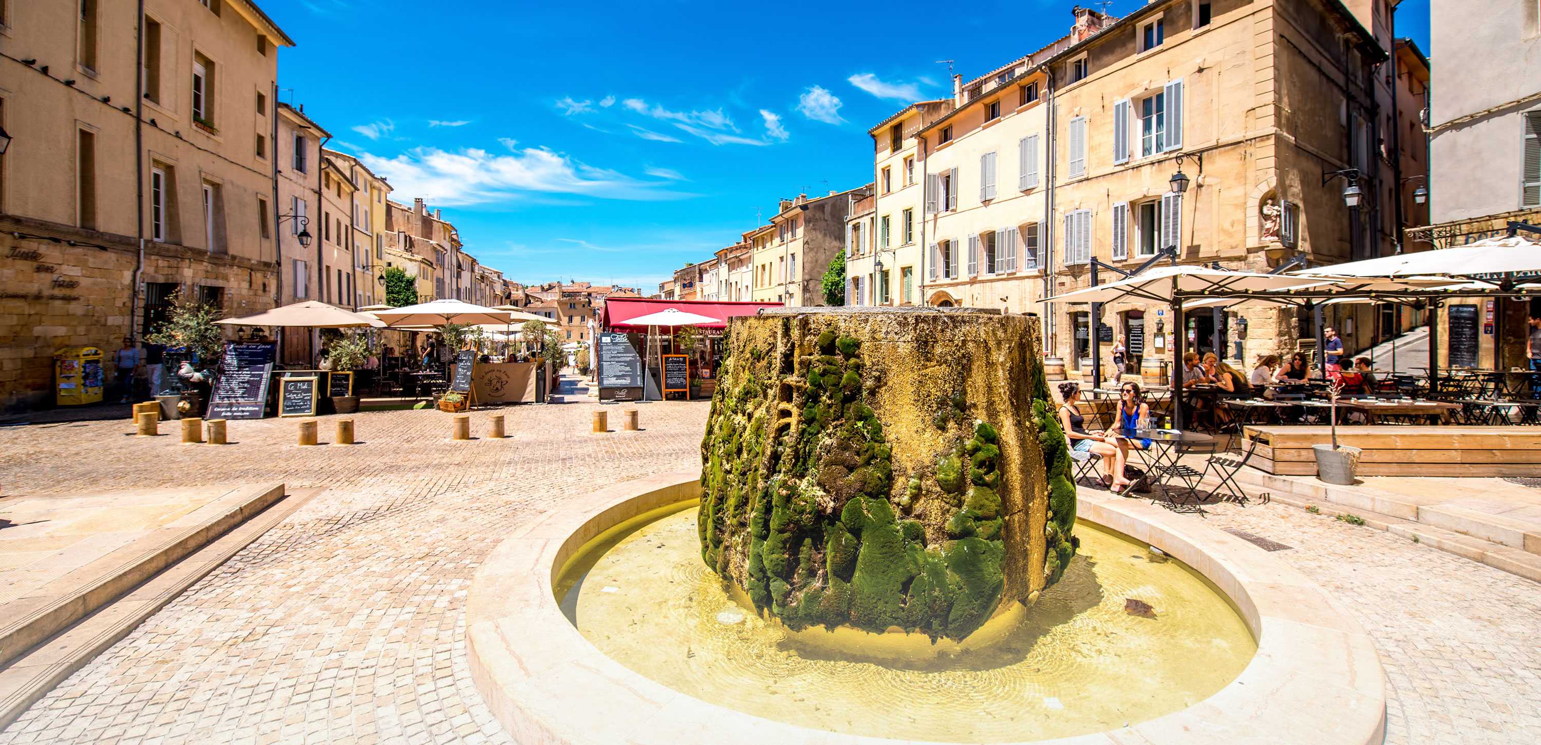 Cardeurs square in the old town of Aix-en-Provence city