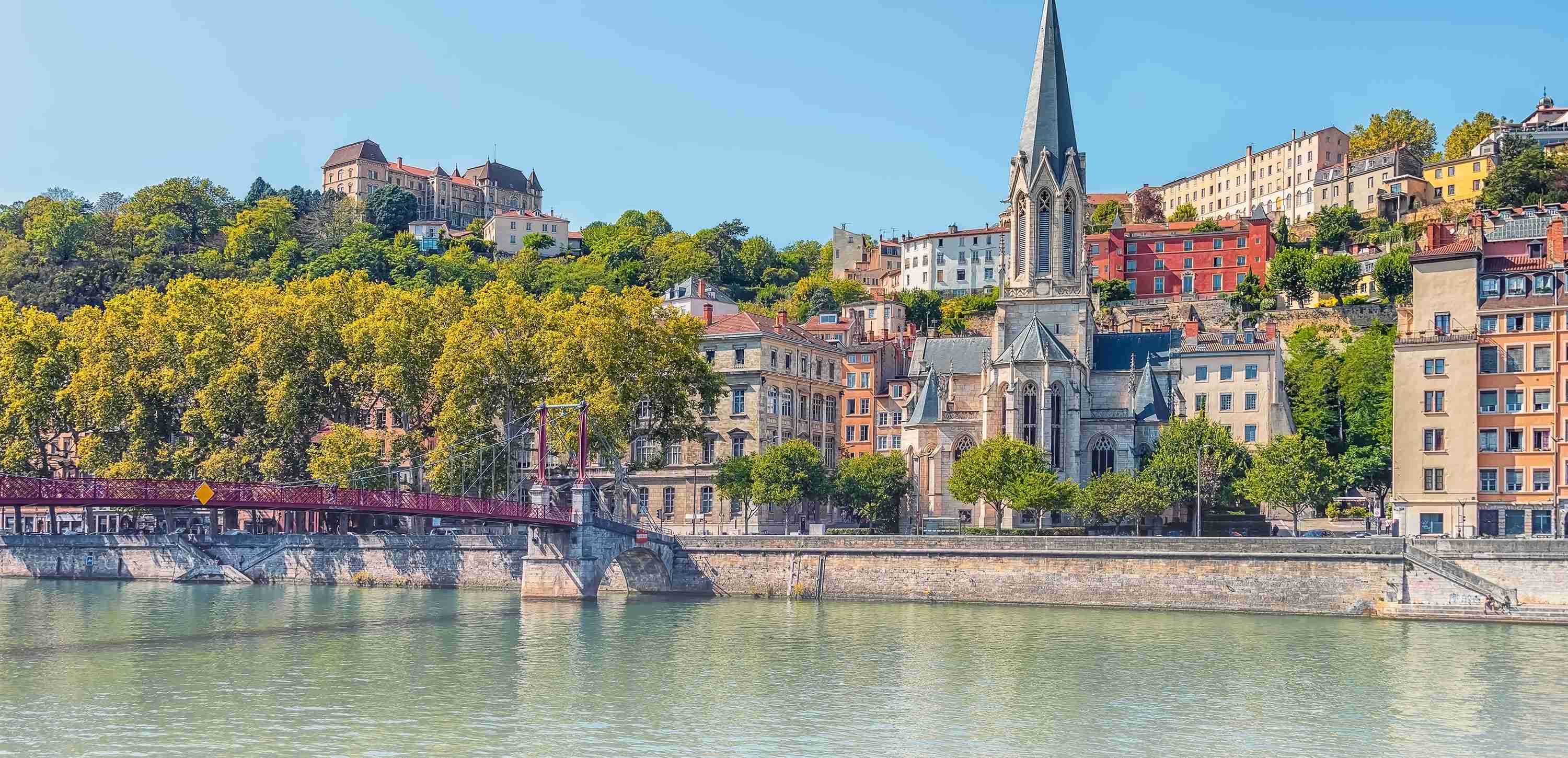 Saône river in the city of Lyon