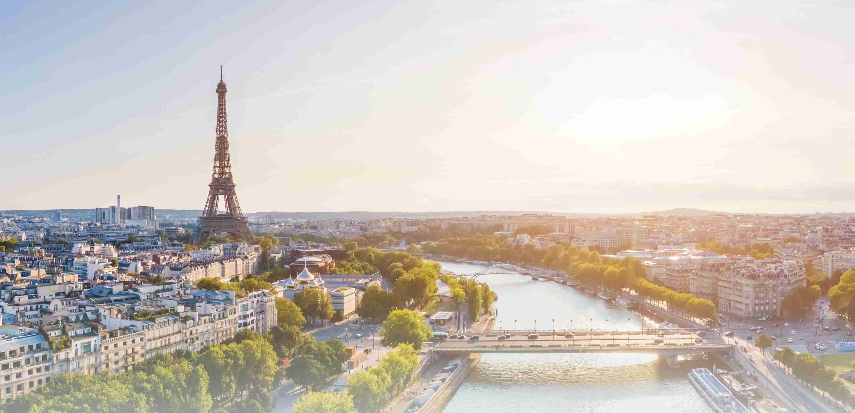 Panoramic aerial view of Paris