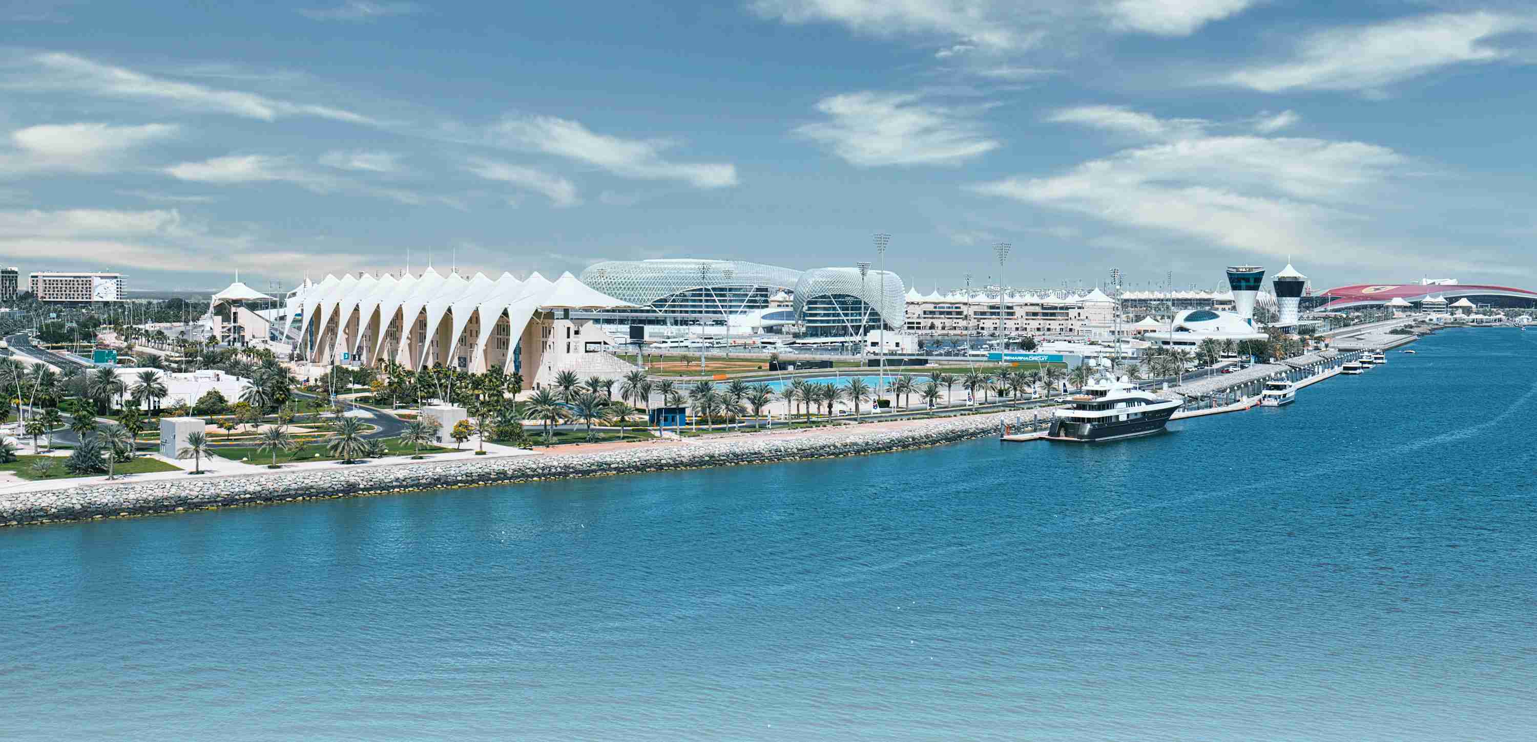 Overview of Yas Island in Abu DhabiAUH